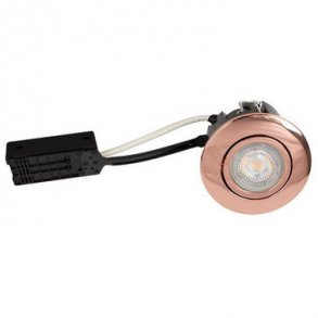 Luna Snabbinstallation 230V Dimbar flimmerfri GU10 5W 3000K 385lm IP44 Koppar Rund.