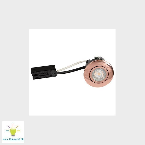 Luna Snabbinstallation 230V Dimbar flimmerfri GU10 5W 3000K 385lm IP44 Koppar Rund.