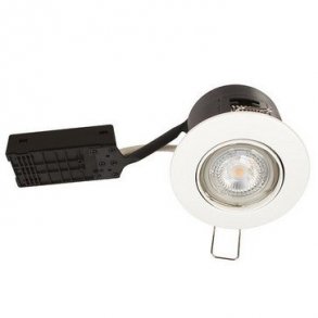 Alda 230V Dimbar Flimmerfri GU10 5W 2700K 410lm Matt Vit Rund.