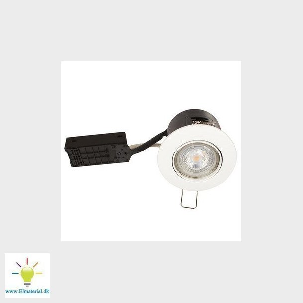 Alda 230V Dmpbar Flimmerfri GU10 5W 2700K 410lm Mat Hvid Rund.