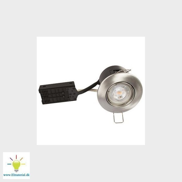 Alda 230V Dmpbar Flimmerfri GU10 5W 2700K 410lm Brstet Alu Rund.