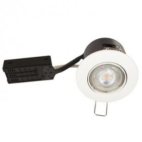 Alda 230V Dimbar Flimmerfri GU10 5W 3000K 425lm Matt Vit Rund.