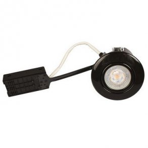 Luna Snabbinstallation 230V Dimbar Flimmerfri GU10 5W 2700K 370lm IP44 SS316 Svart Rund.