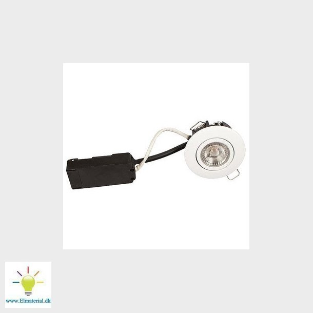 Luna LP 230V Dmpbar Flimmerfri 6.2W 2700K Ra95 IP44 Mat Hvid Rund.