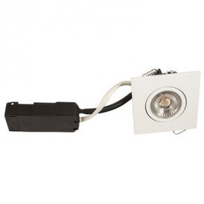 Luna LP 230V Dimbar Flimmerfri 6,2W 3000K Ra95 IP44 Matt Vit Fyrkant.