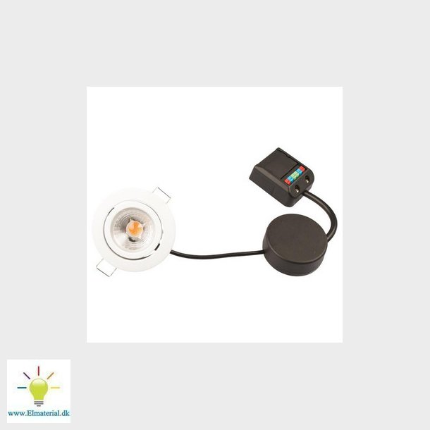 Claudia 230V Dmpbar Flimmerfri 4.5W 3000K Ra95 305lm IP44 Mat Hvid Rund.