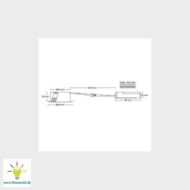Sabina LP 230V Dmpbar Flimmerfri 5,4W 2700K Ra90 400lm IP44 Mat Hvid Rund