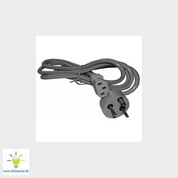 Netledning DK EDB til C.13 apparatstik 2m gr