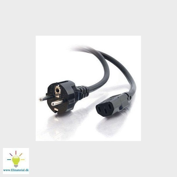 Netledning Schuko til C.13 apparatstik 1,8 meter ledning sort