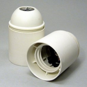 Uttag E27 M10 slät vit