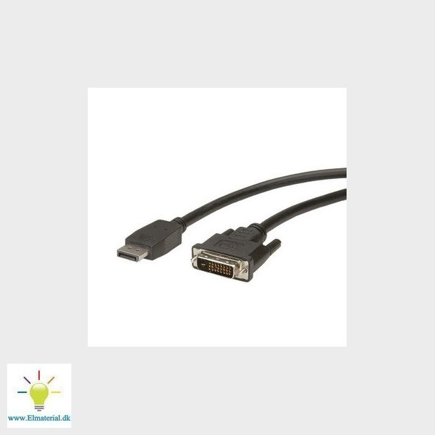 DisplayPort til DVI-D kabel, DP han / DVI-D han 5m