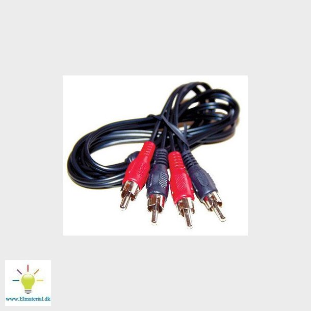 AV kabel med 2xRCA (Rd-Sort) 5M