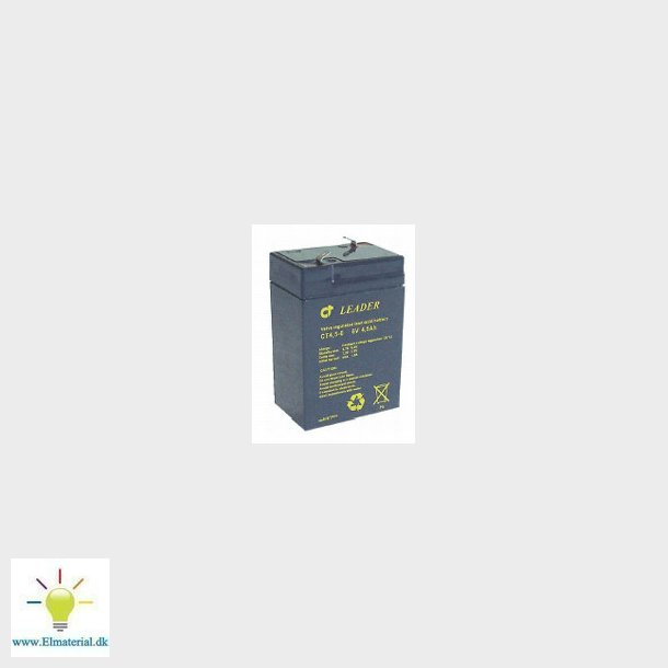Blybatteri 6V-4,5AH 70X47X101 F1
