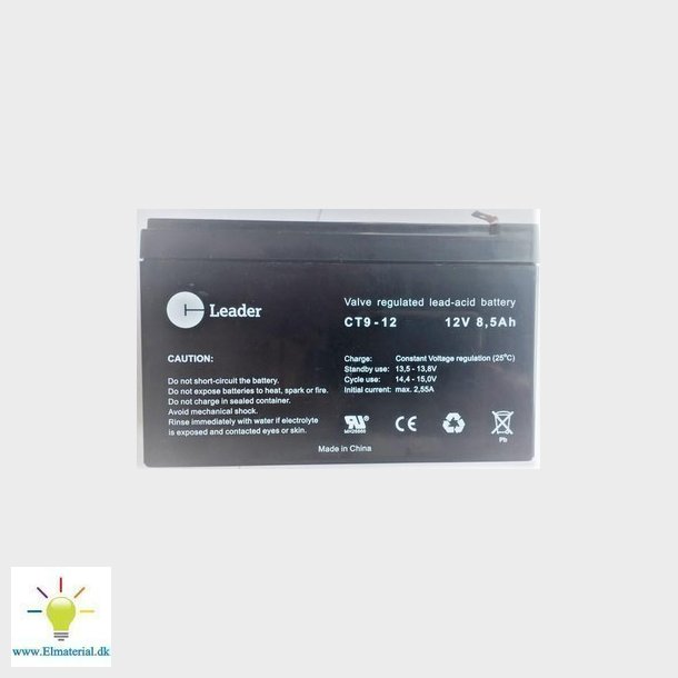 Blybatteri 12V-8,5AH (CT12-9) 151X65X94