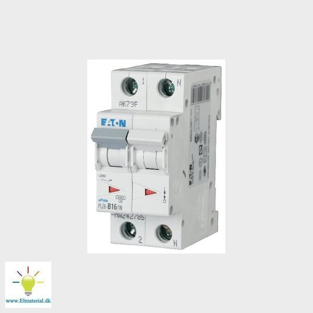 Automatsikring 16A 1P+N C 2M 6Ka