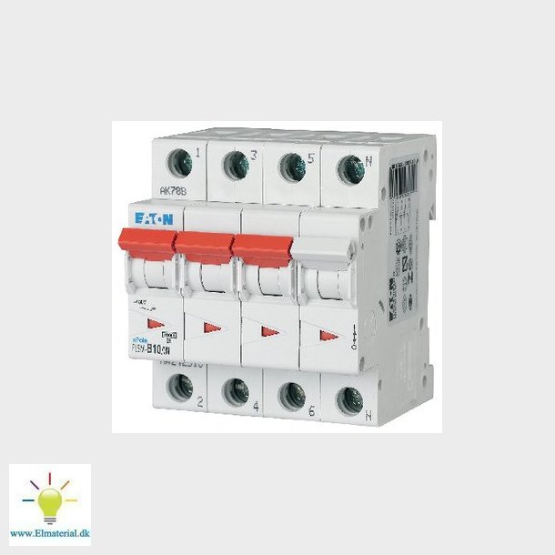 Automatsikring 10A 3P+N C 4M 6Ka