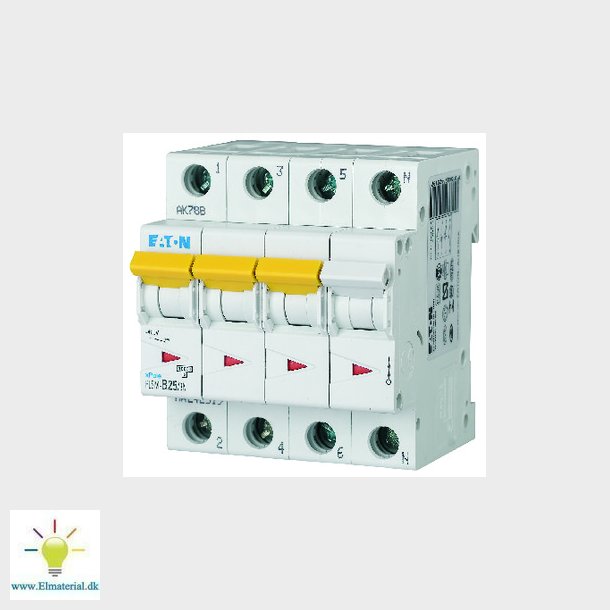 Automatsikring 25A 3P+N C 4M 6Ka