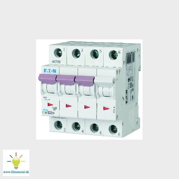 Automatsikring 32A 3P+N C 4M 6Ka