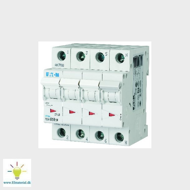 Automatsikring 50A 3P+N C 4M 6Ka