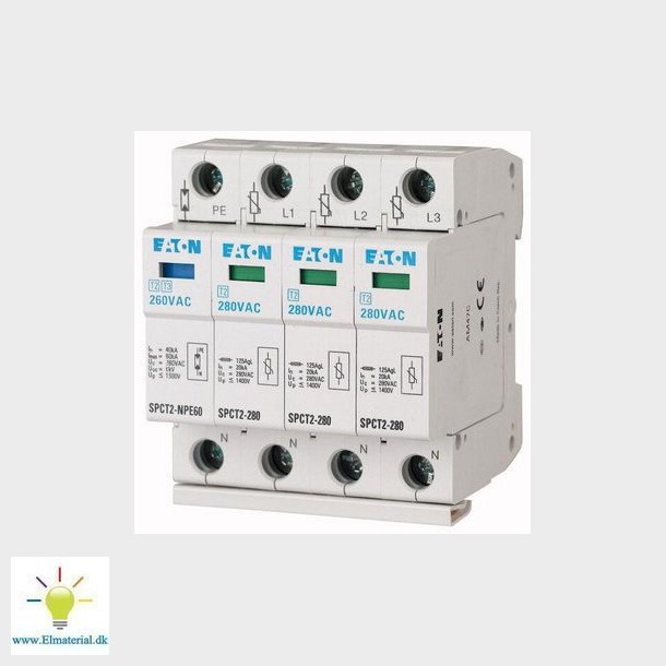 Transientbeskyttelse klasse 2 TT og TNS 3P+N