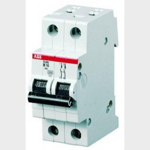 Strömbrytare C 13A, 2-polig C-karakteristik, brytkapacitet 6kA, 230 / 400V AC, 35 mm bred S202-C13