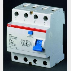 HPFI jordfelsbrytare 63A, 4-polig, utlösningsström 30mA, typ A, 400V AC, 70mm bred F204A-63 / 0,03