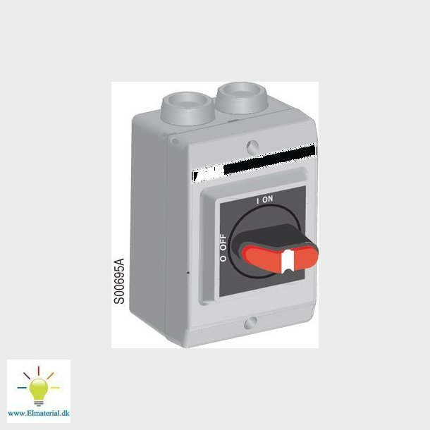 Sikkerhedsafbryder  3 polet 16A M25 sort greb OTP16K3M25