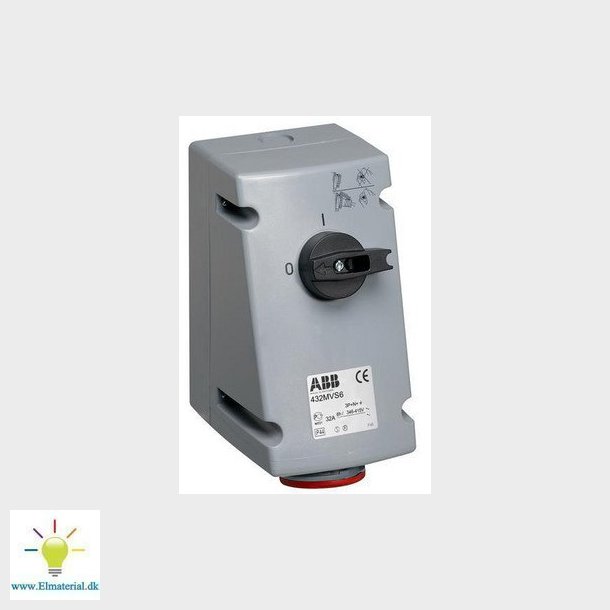 CEE vgstikkontakt 5 polet 32A 415V 432MVS6