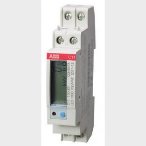 Mter kWh, 1-polig + noll, direktmtklass 1, 40A, 230V AC, ej MID, 1000puls / kwh, 17,5mm bred