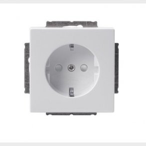 Sockel SINGLE (halvkomplett) 16A 1M Vit