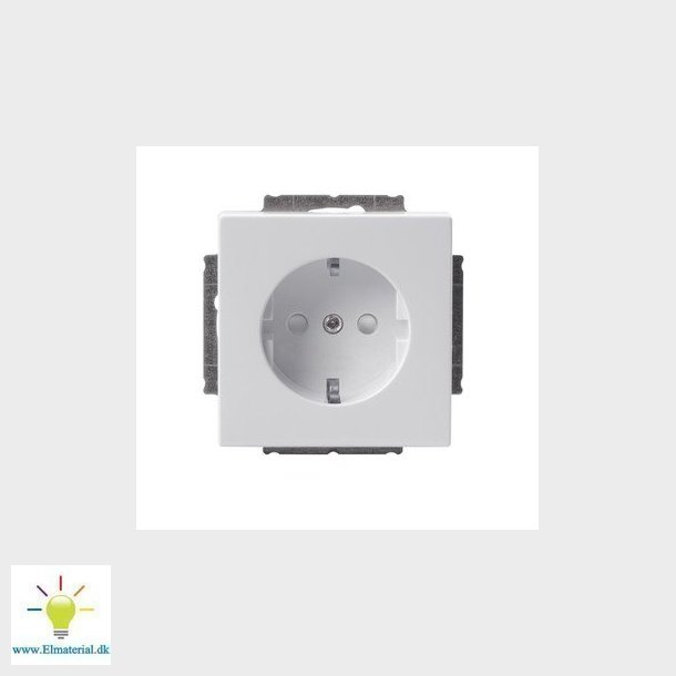 Stikkontakt ENKELT (semi-komplet) 16A 1M Hvid