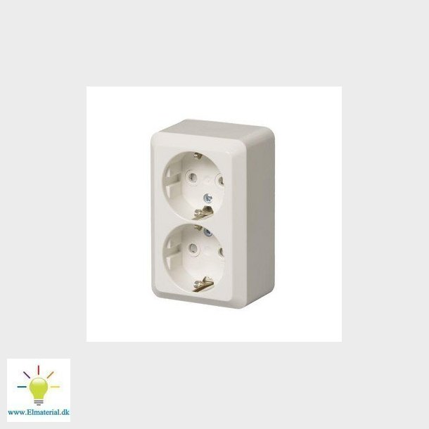 Stikkontakt DOBBELT (Jussi) PBYGNING 16A Hvid
