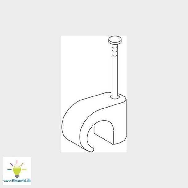 Clips flad TC 5x8/25 mm hvid