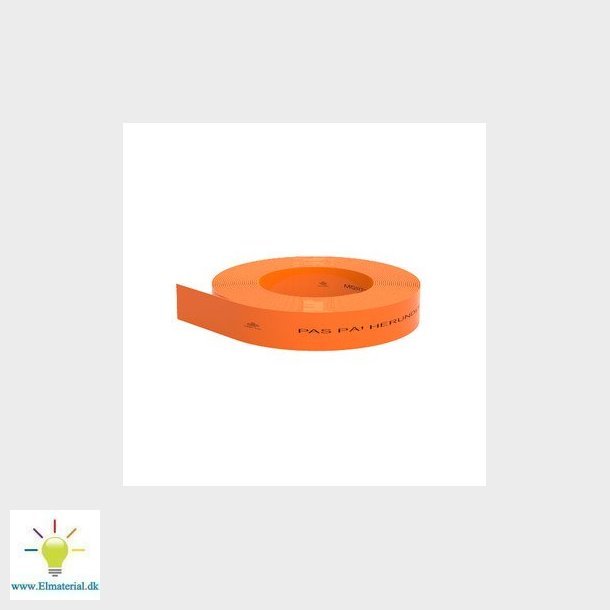 Markeringsbnd orange 25x0,3mm i rl a 250 mtr - Pas p - herunder fiberkabel