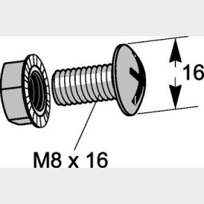 Skrues�t Montering Pre-galvaniseret C2 M8X16 mm 10 stk