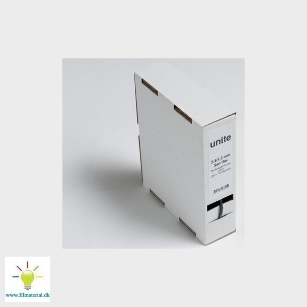 Unite tyndvgget krymp uden lim minibox 2,4 mm 2:1 sort 15 m