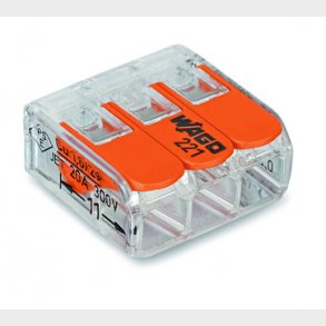 WAGO Samlemuffe 3x0,2-4mm2 transparent