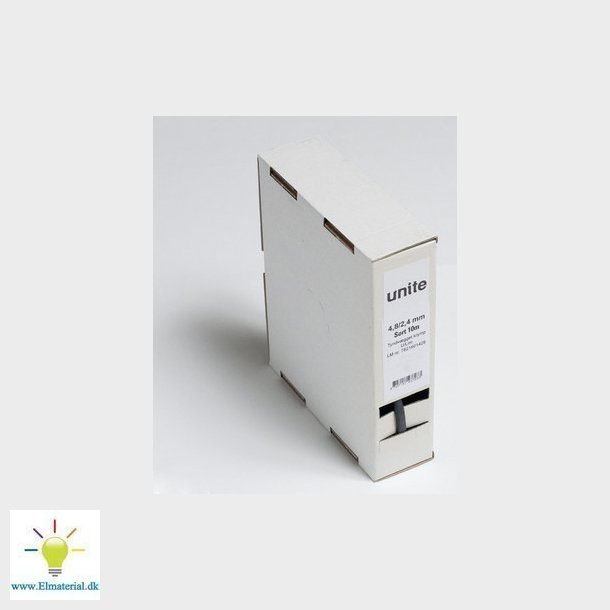 Unite tyndvgget krymp uden lim minibox 4,8 mm 2:1 sort 10 m