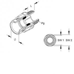 Forskruning polyamid med l�gring 15mm PG16