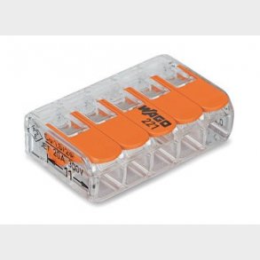 WAGO Samlemuffe 5x0,2-4  MM2  transparent