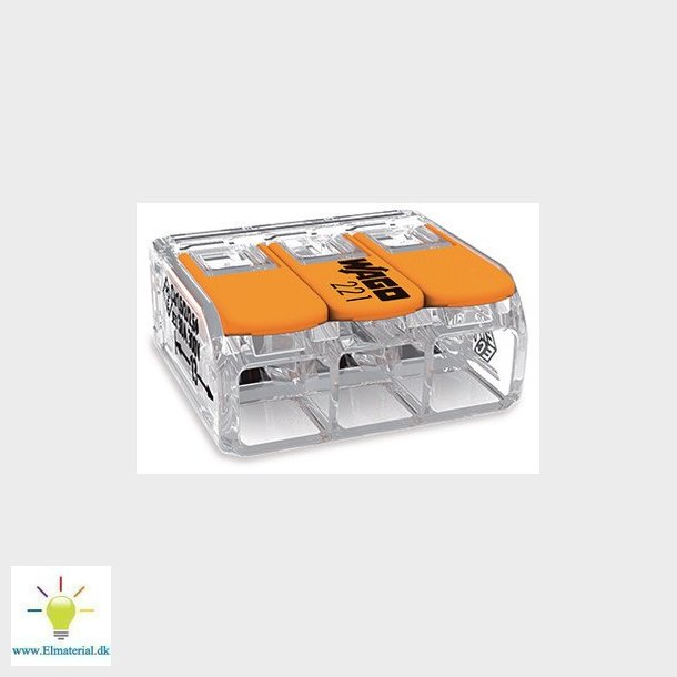 WAGO Samlemuffe 3x0,5-6mm2 transparent