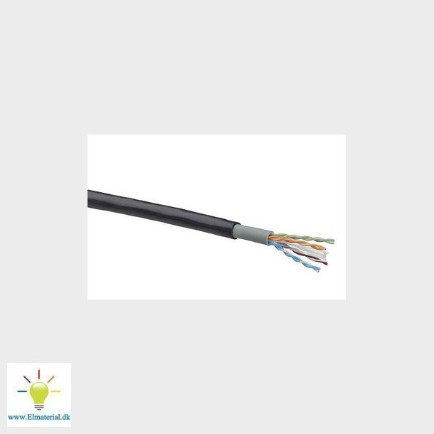 Datakabel KAT6 U/UTP udendrs PE sort Leviton (Brand-Rex)  afklip
