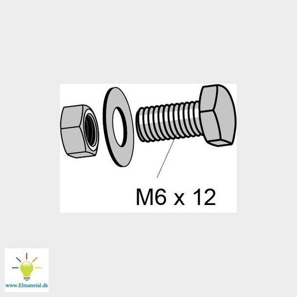 Skruest varmgal M6X12mm med mtrik 100 styk