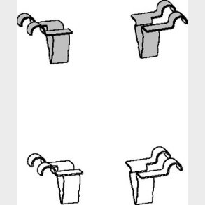 Konsolclips rustfri syrefast for gitterbakke