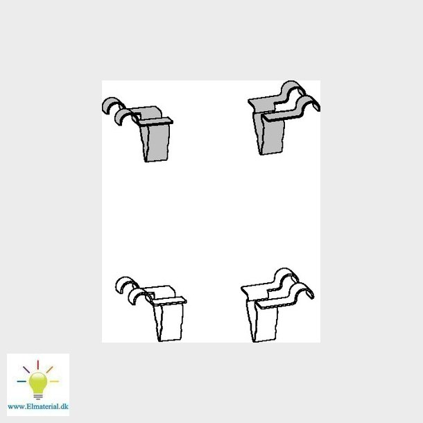 Konsolclips rustfri syrefast for gitterbakke