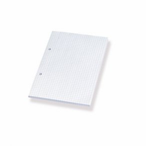 Standardblok u/omslag A5 kvadreret m/2 huller