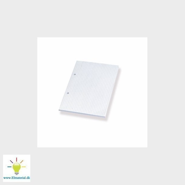 Standardblok u/omslag A5 kvadreret m/2 huller