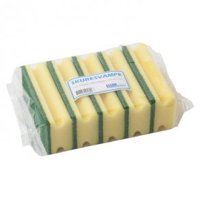 Skuresvamp med h�ndtag Cleanline gr�n 7x15cm