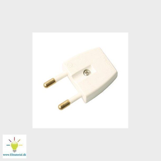 Stikprop S1 flad u/jord hvid