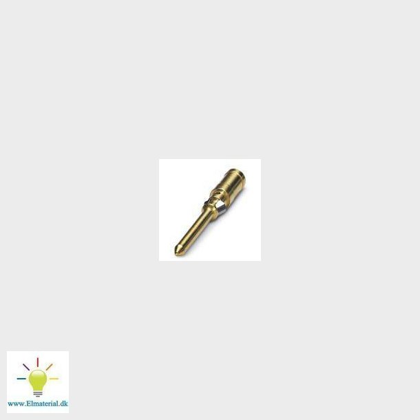 Drejet 1,6 crimpkontakt, stift-enkeltkontakt, ledertvrsnit 0,5 mm2, forgyldt